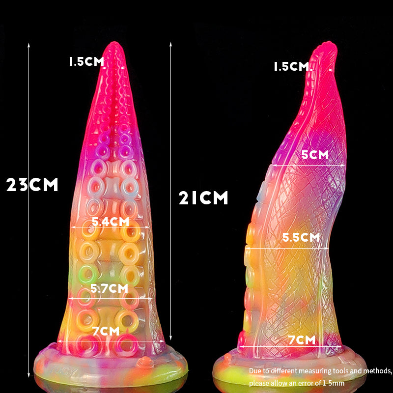 9 inch Mulit-Color Luminous Octopus Dildo