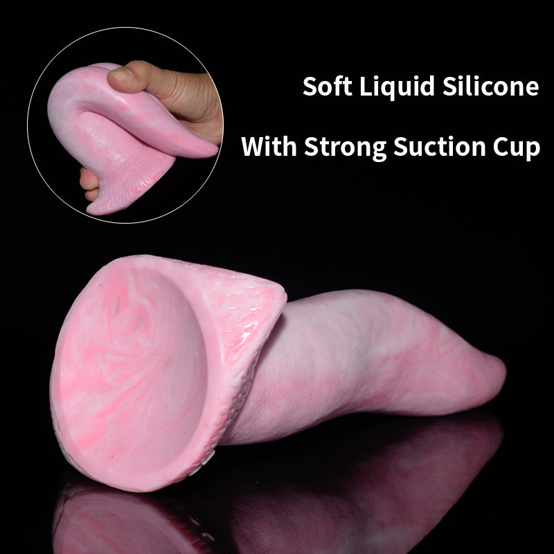 Pink Silicone Dragon Tongue Dildo