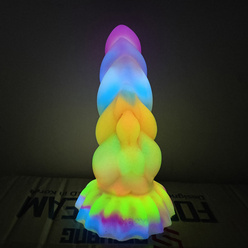 Five Rings Bead Silicone Dildo Waterproof Luminous