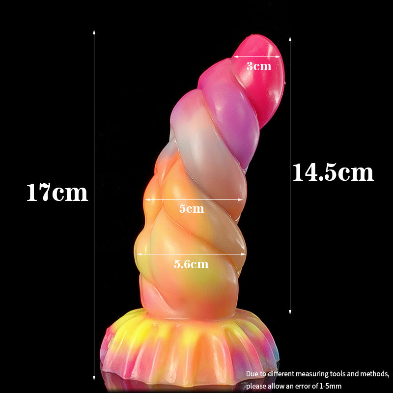 Five Rings Bead Silicone Dildo Waterproof Luminous