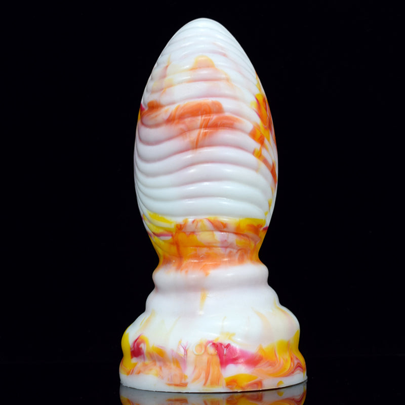 Huge Women Silicone Egg Plug Texture Colorful Fantasy Dildo