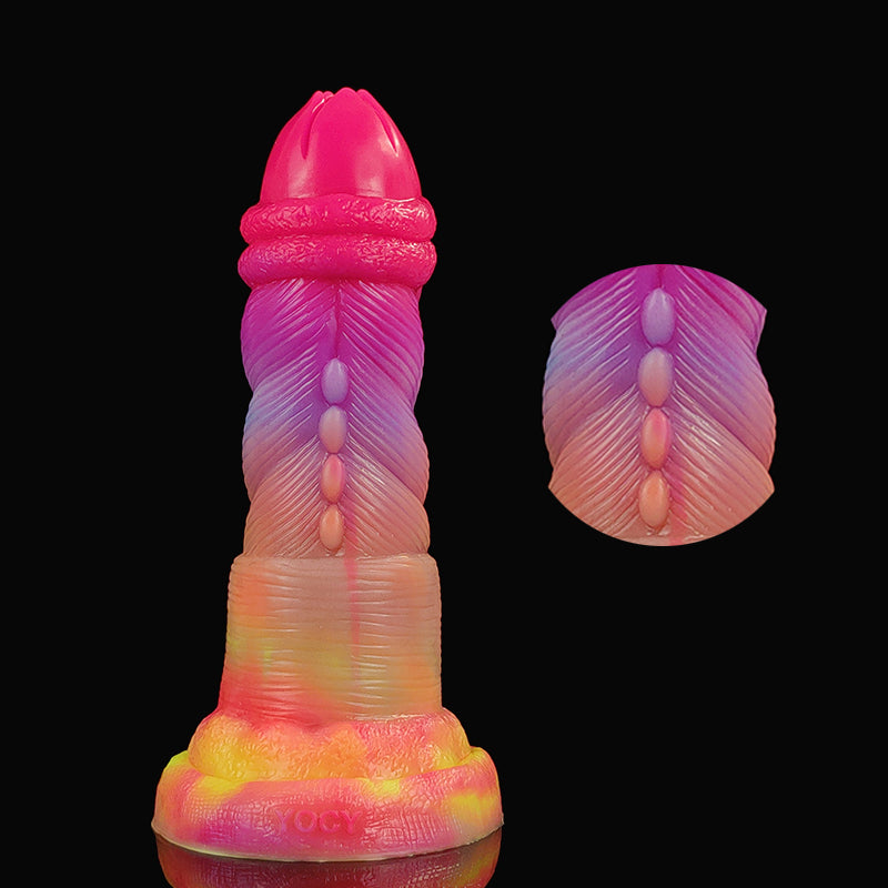 Flower Shape Head Silicone Glowing In Dark Alien Dildo