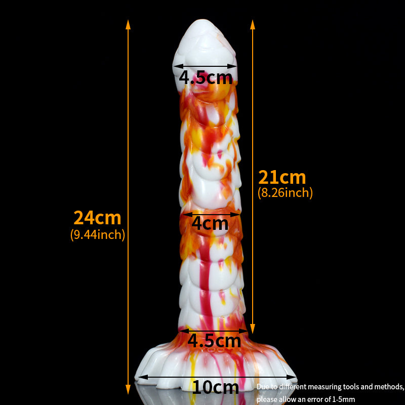 Long Horse Dildo Silicone Fake Dicks Flower Colorful