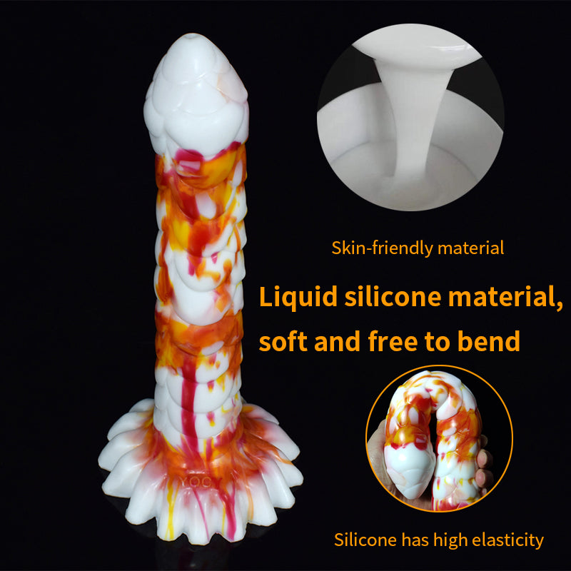 Long Horse Dildo Silicone Fake Dicks Flower Colorful
