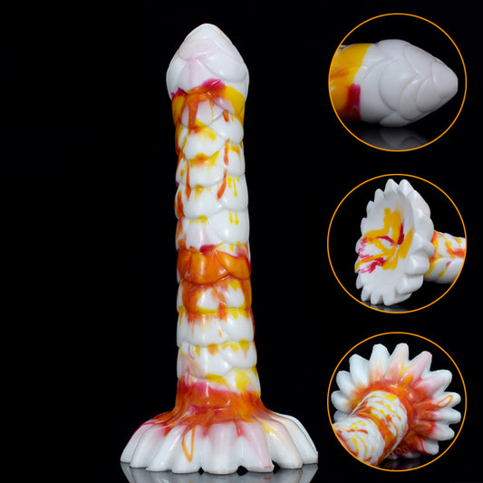 Long Horse Dildo Silicone Fake Dicks Flower Colorful